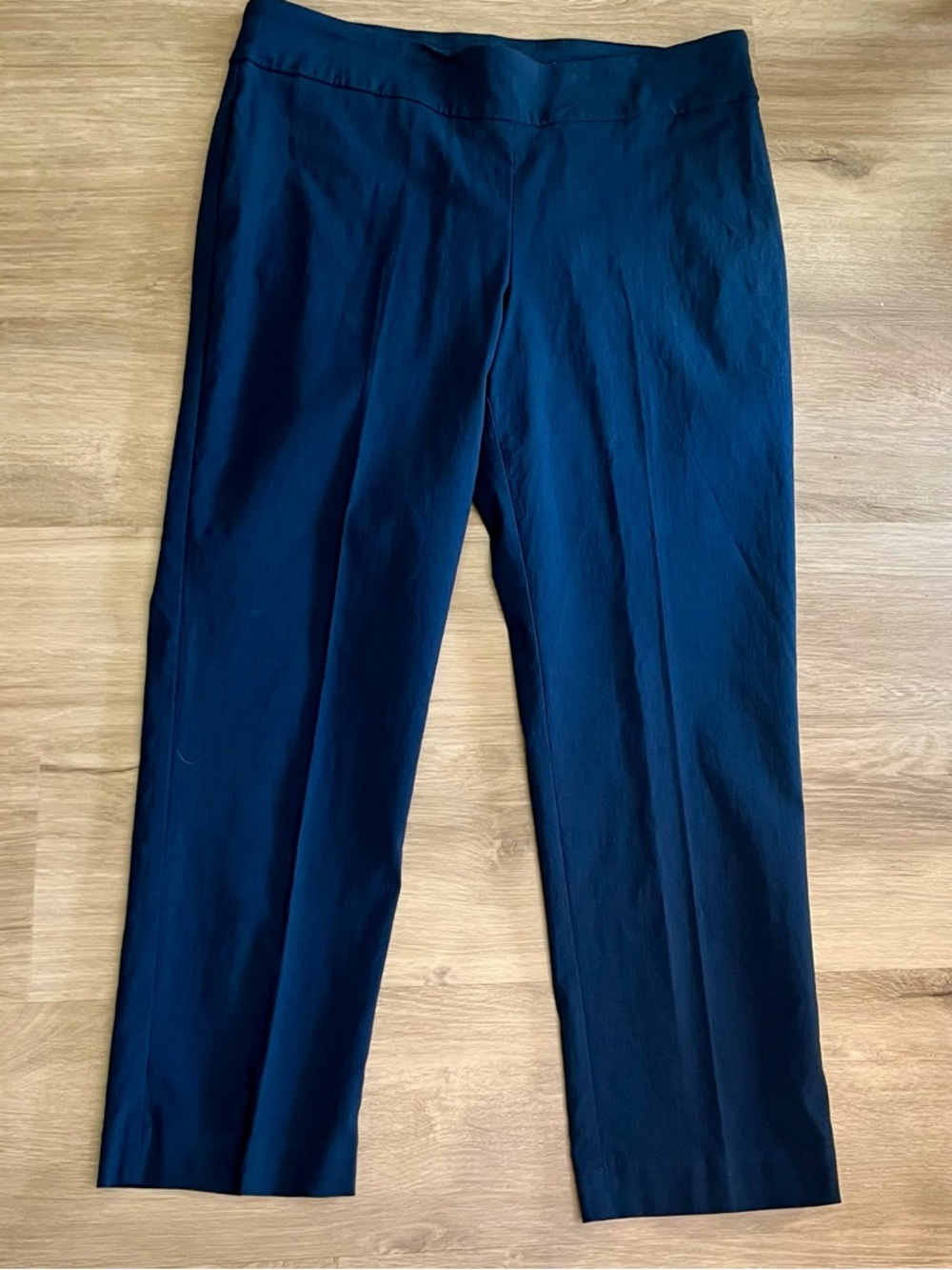 Dana Buchman Navy Blue Straight Leg Pull-On Dress Pants - Size Large Short EUC